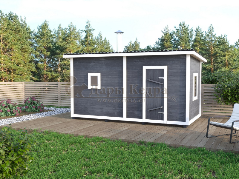 Каркасно-щитовая баня из кедра «Оптима» Каркасно-щитовая баня из кедра «Оптима»