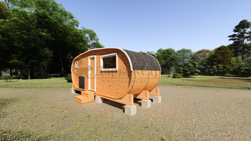Баня-бочка овальная из кедра 6х2,2 метра