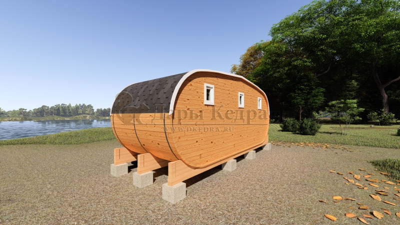 Баня-бочка овальная из кедра 6х2,2 метра